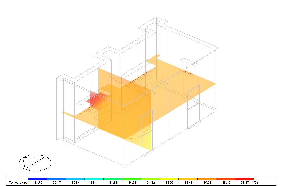 Temperature Bock 04 Zone 03 plan view 5 PM - گروه معماری رایمست